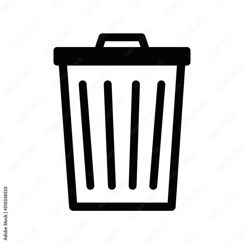 Black Outline Trash for Web Icon Interface Vector Black Outline Trash for Web Icon Interface Vector