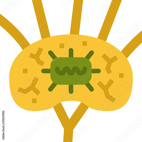 lymph nodes flat icon