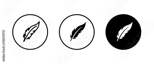 Feather icon vector, sign, symbol, logo, illustration, editable stroke, flat design style isolated on white linear