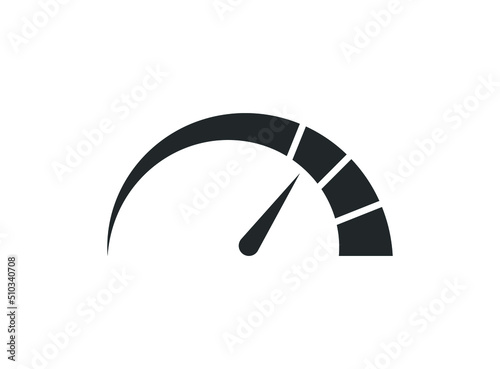 The tachometer, speedometer and indicator icon. Speed sign logo.