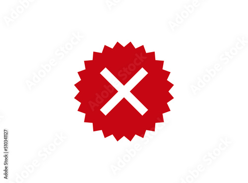 Delete icon. Cross sign in circle - can be used as symbols of wrong, close, deny etc. Vector illustration photo