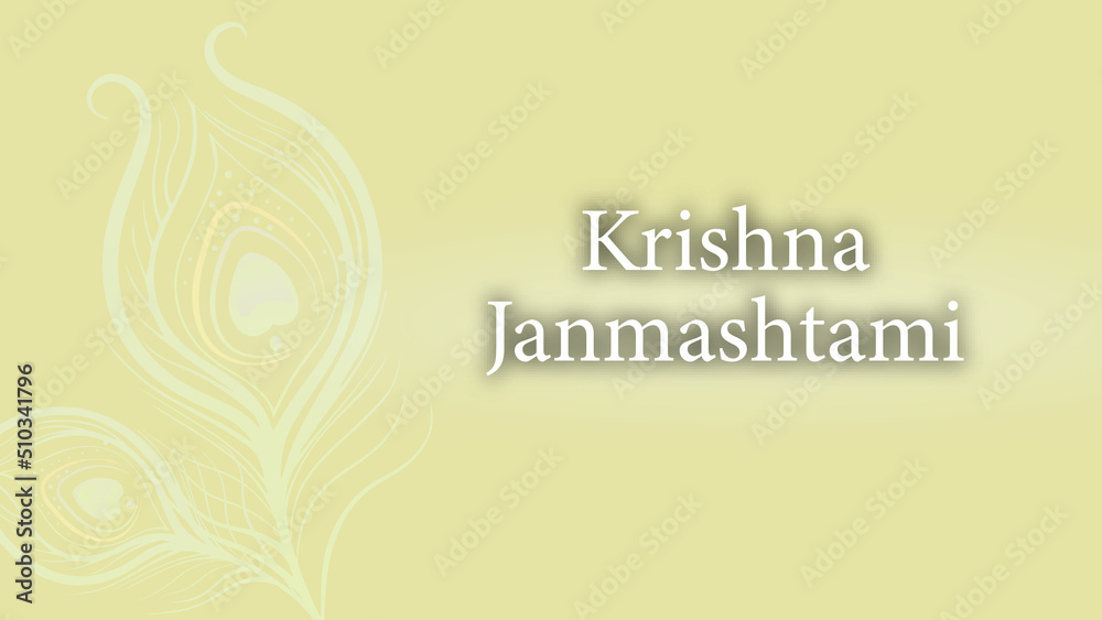 happy Janmashtami festival Krishna with peacock background