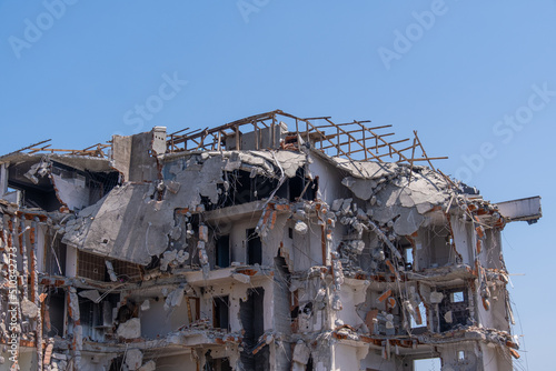 Demolition of an old building. building debris.  © mustafaoncul