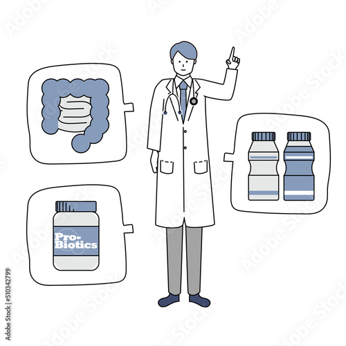 Physicians explaining bowel and intestinal regulation.