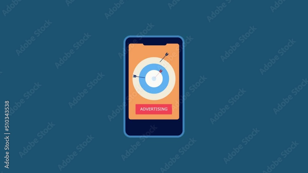 Online media target - mobile advertising campaign for target audience conceptual 2d animation 4k video clip. Online media target - mobile advertising campaign for target audience conceptual 2d animation 4k video clip.