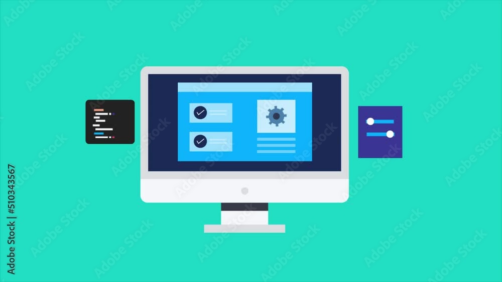 Web development - coding programming - software application technology concept, 2d animation 4k video clip. Web development - coding programming - software application technology concept, 2d animation 4k video clip.