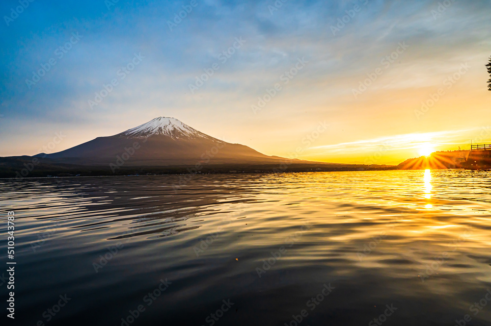 山中湖と富士山