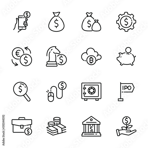 investment icons set ,vector eps10