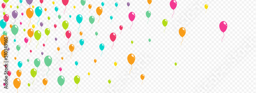 Cartoon Happy Baloon Vector Panoramic Transparent