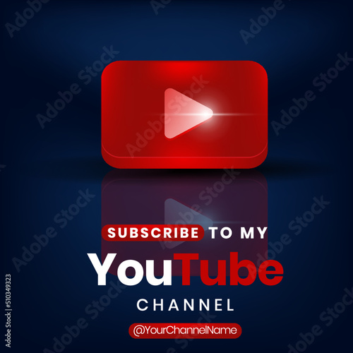 Subscribe to my youtube channel vector, youtube glossy logo vector illustration