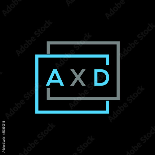 AXD letter logo creative design. AXD unique design.  photo