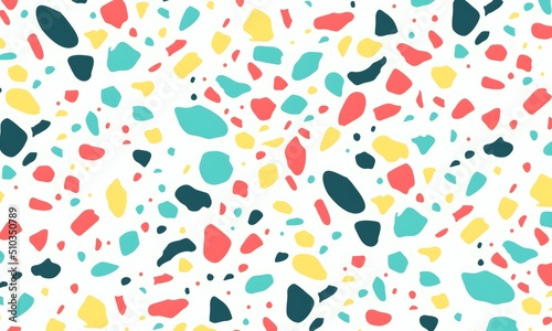 Terrazzo seamless pattern. Texture of natural stone, quarts, granite , cement, in classic Italian style.