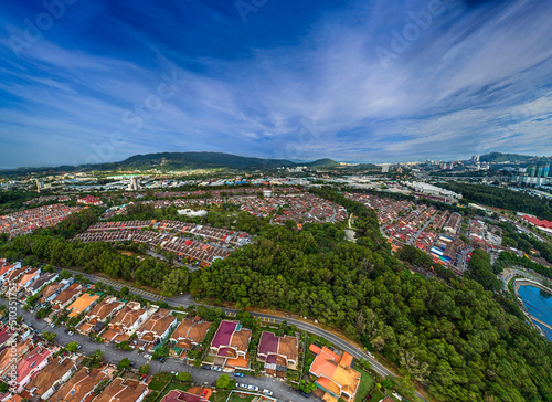 Aerial Panorama Cityscape of Kuala Lumpur, Malaysia(Sungai Buloh)2. Drone Shot. Day View.
