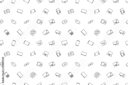 Vector device pattern. Device seamless background