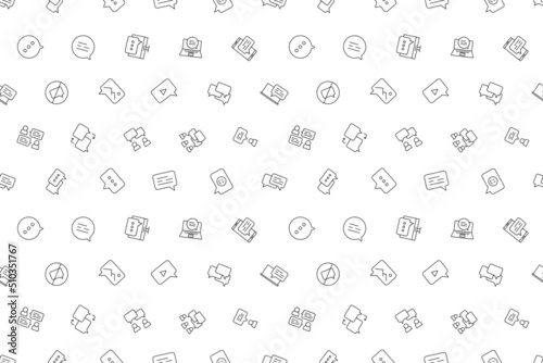 Vector online chatting pattern. Online chatting seamless background
