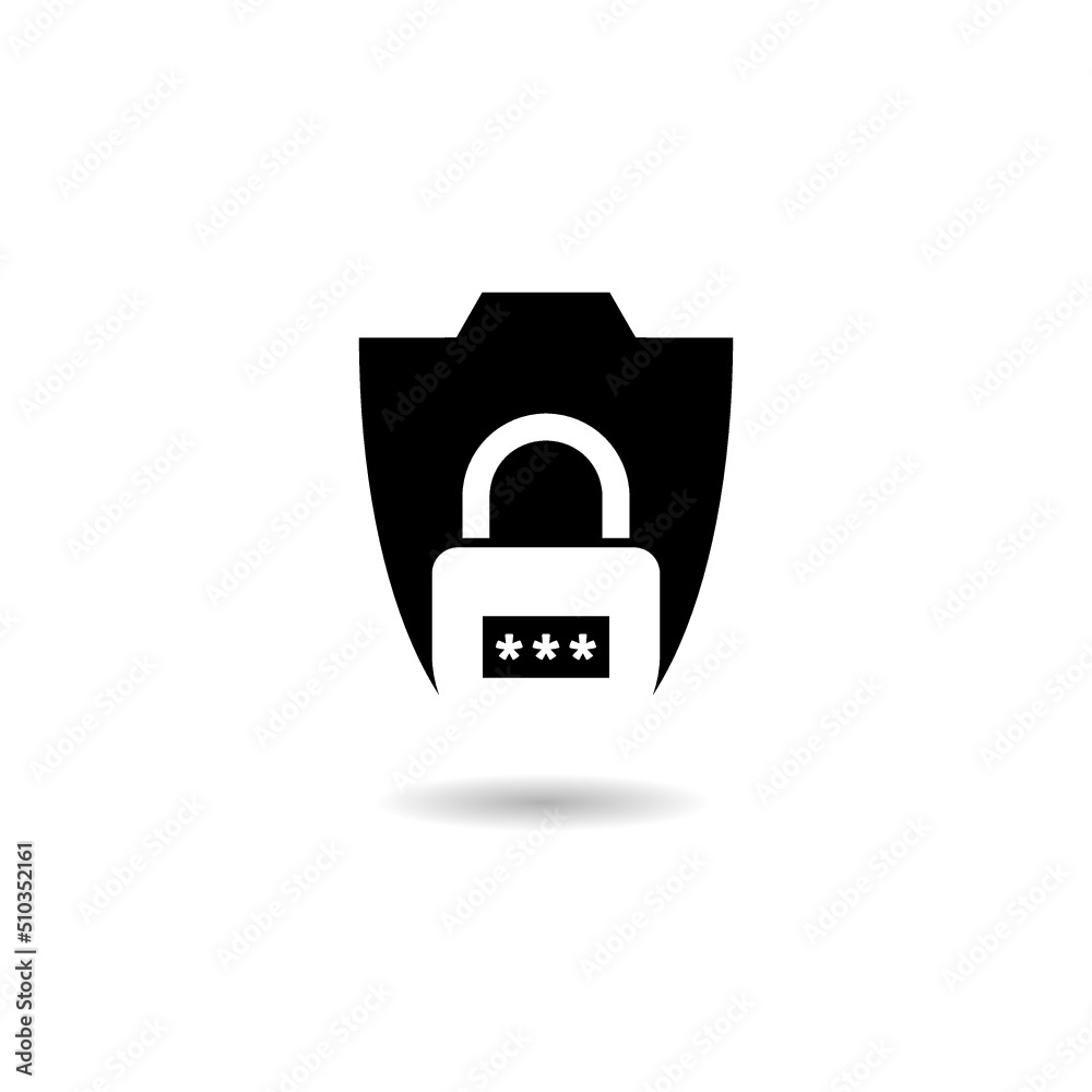 Lock logo. Protection icon with shadow Lock logo. Protection icon with shadow