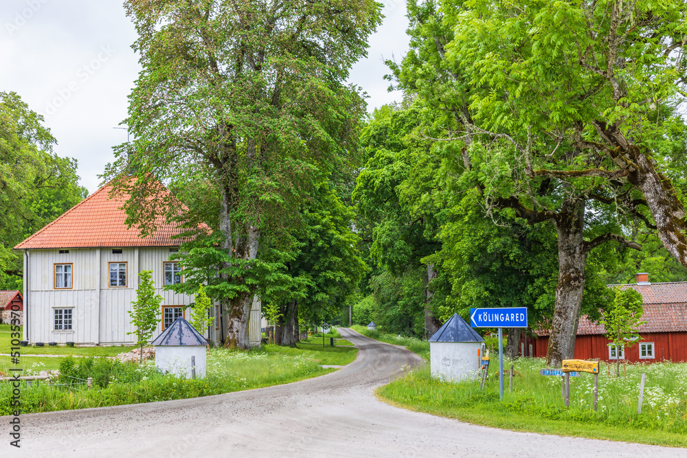 Country road in a small swedish village