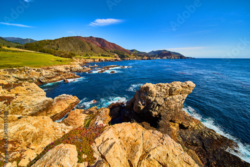 Stunning hidden cliffs by ocean in California