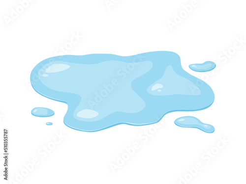 Water spill. Blue water drop and water spill. 
