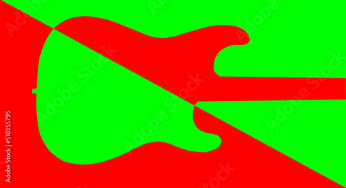 Guitar Silhouette Red Green Split photo