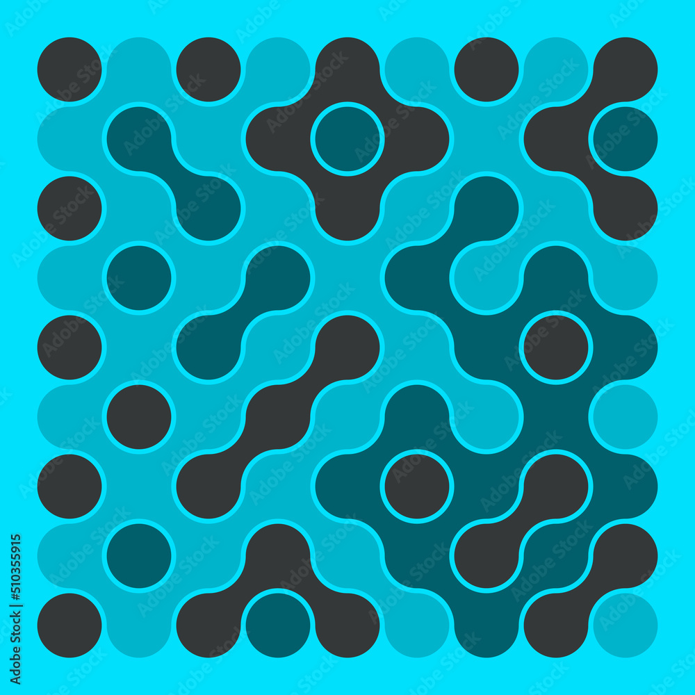 Multicolor truchet tiling connections illustration