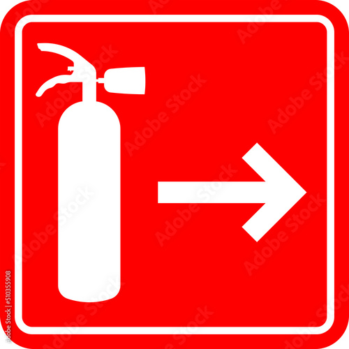 The location of the fire extinguisher. Safety. Vector image.