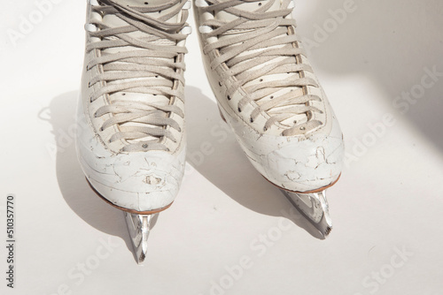 White skates for figure skating. photo