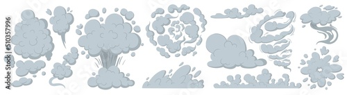 Smog smell collection, puff smoke, explosion elements2