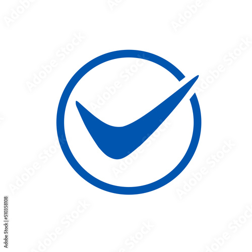 blue check mark vector with simple design