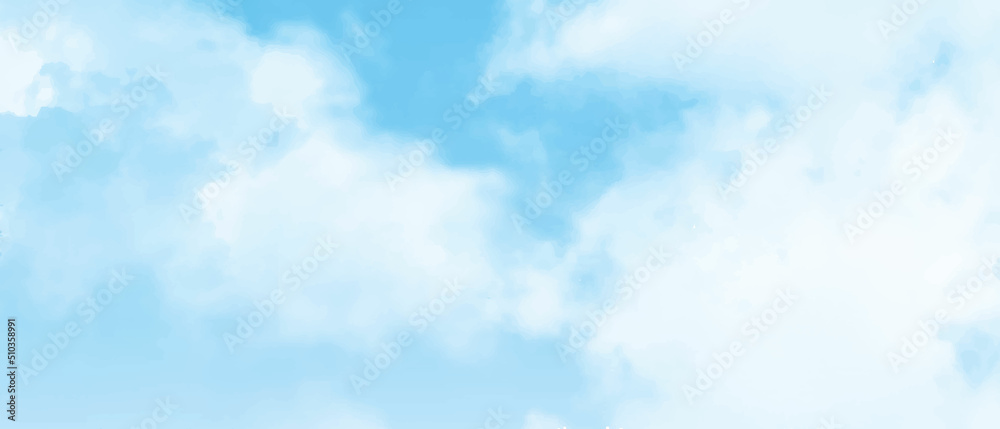 Blue sky white clouds. Puffy fluffy white clouds. Cumulus cloud cloudscape texture. Summer blue sky time lapse. Nature weather blue sky. White clouds background