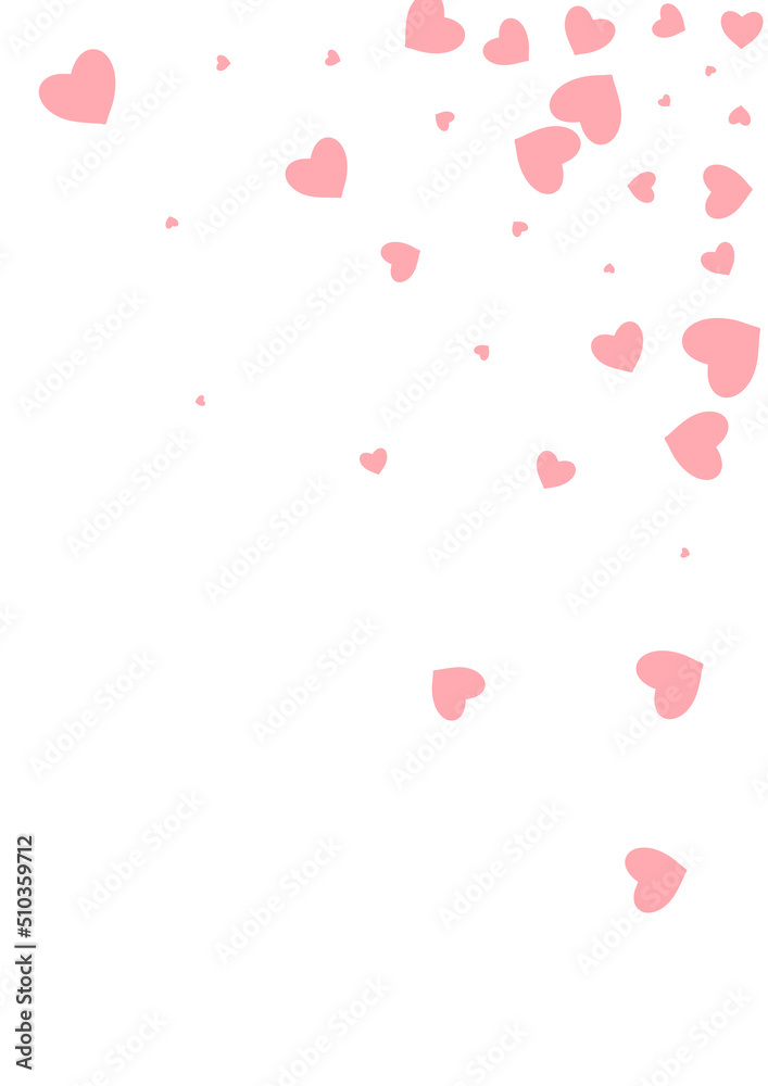 Red Heart Vector White Backgound. Love Confetti