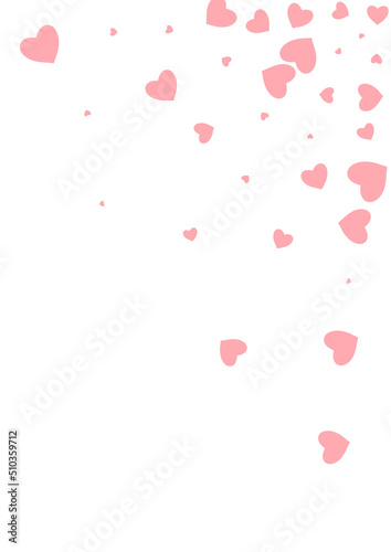 Red Heart Vector White Backgound. Love Confetti