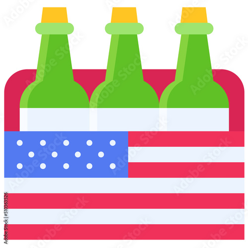 Beer crate icon,  Fourth of July related vector