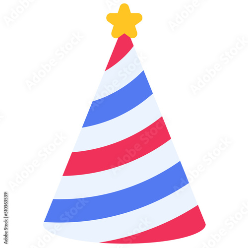 Party hat icon, Fourth of July related vector