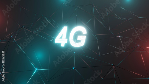 3d Rendering 4g High Speed Connection of Internet Background. Futuristic Global and Social Network Connection, Technology Network Digital Data Connection Background Concept photo
