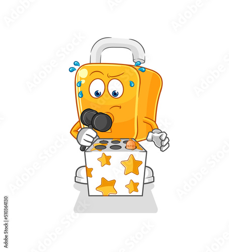 padlock play whack a mole mascot. cartoon vector