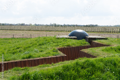 Reconstructed trench between two bunkers near Asperen in The Netherlands. photo