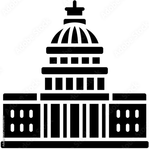 United States Capitol icon,  Fourth of July related vector