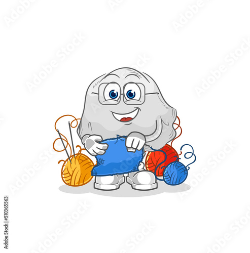ghost tailor mascot. cartoon vector