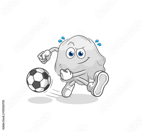 ghost kicking the ball cartoon. cartoon mascot vector