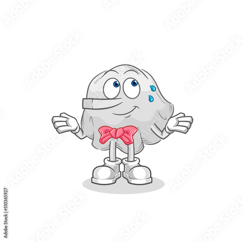 ghost lie like Pinocchio character. cartoon mascot vector