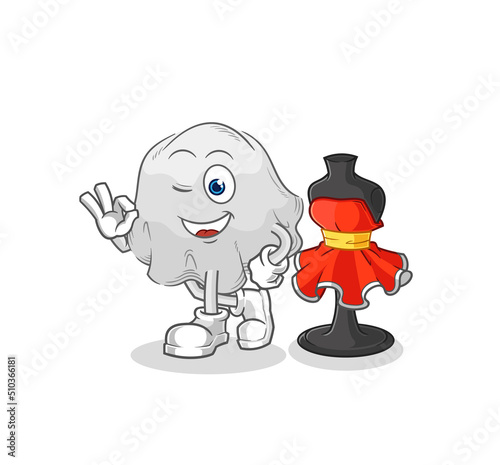 ghost fashion designer vector. cartoon character