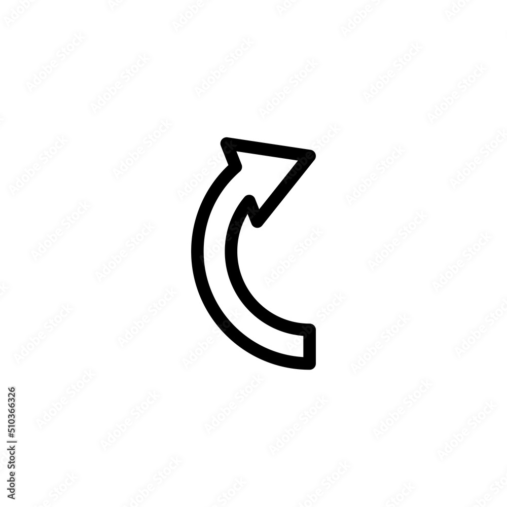 Right arrow semicircle icon vector. suitable for reload icon, ui-ux, web, website, start up, pixel perfect. line icon style. Simple design illustration editable Right arrow semicircle icon vector. suitable for reload icon, ui-ux, web, website, start up, pixel perfect. line icon style. Simple design illustration editable