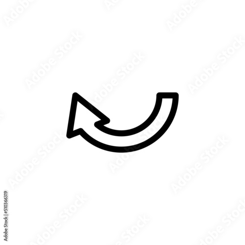 left arrow semicircle icon vector. suitable for previous icon  ui-ux  web  website  start up  pixel perfect. line icon style. Simple design illustration editable