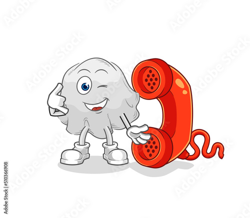ghost call mascot. cartoon vector