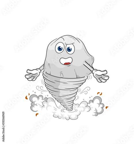 ghost in the tornado cartoon character vector