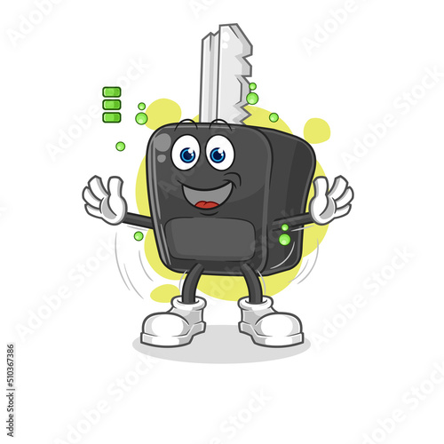 car key full battery character. cartoon mascot vector