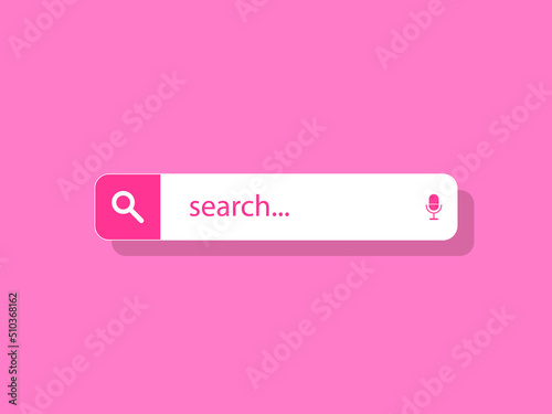 pink search bar graphic design element line vector illustration ui template isolated