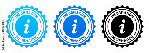 Information badge vector stamp icon.