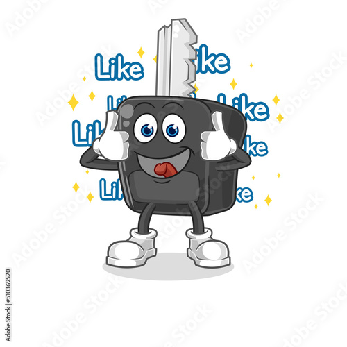 car key give lots of likes. cartoon vector